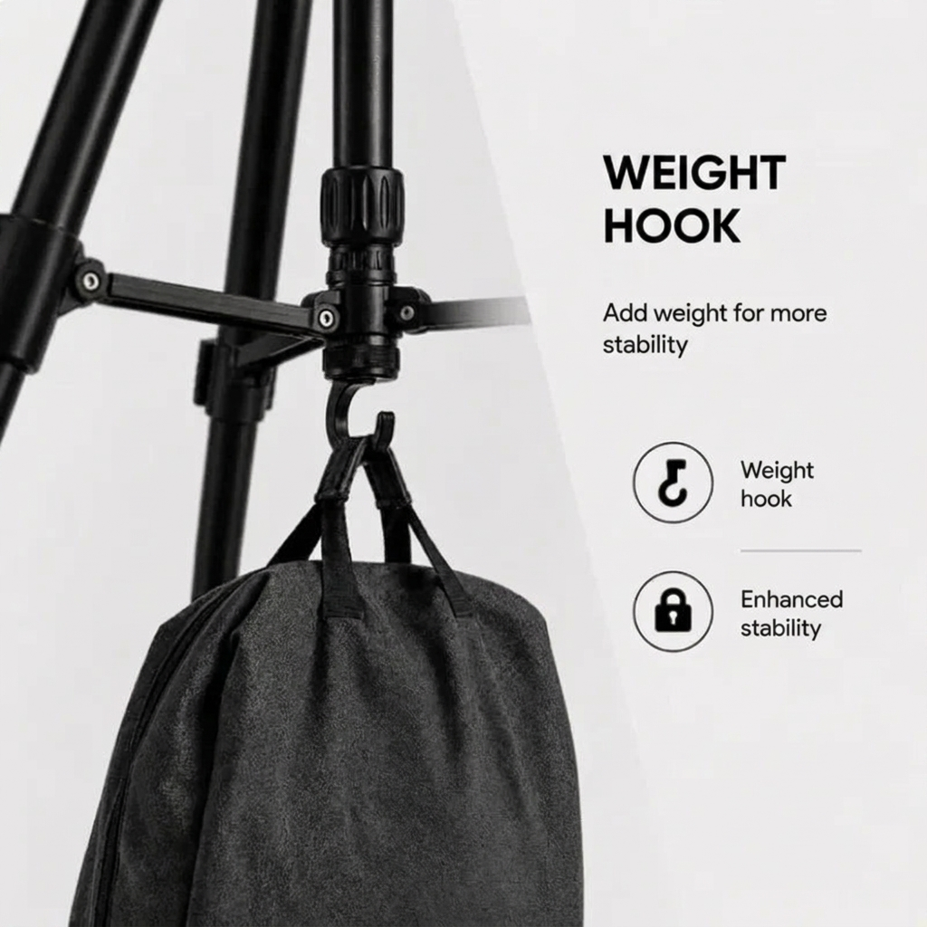 Camera Tripod 140 CM Black Aluminum | DSLR, Mirrorless & Smartphone | 1/4-inch Screw, 3 kg Load Capacity & Carry Bag Included