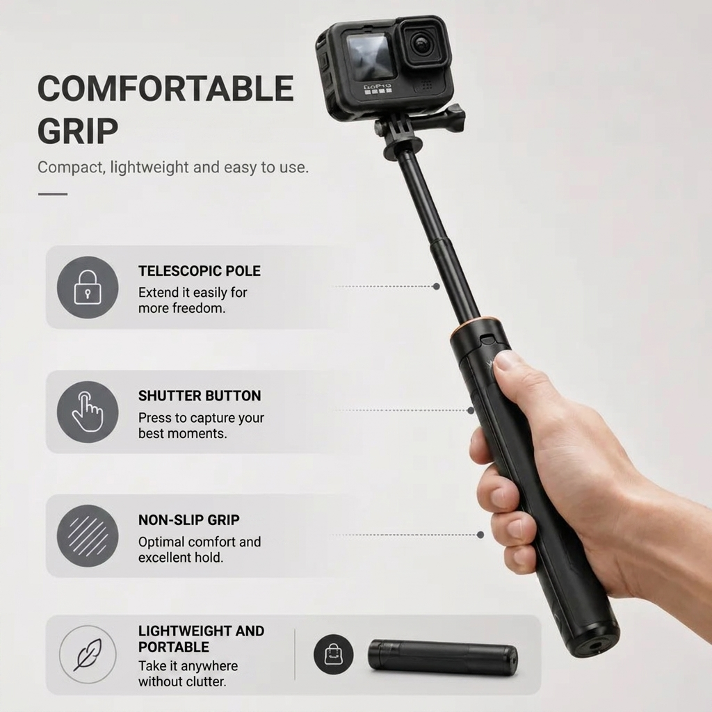 GoPro Tripod 138 CM Black | GoPro & Action Cameras | Tall & Stable