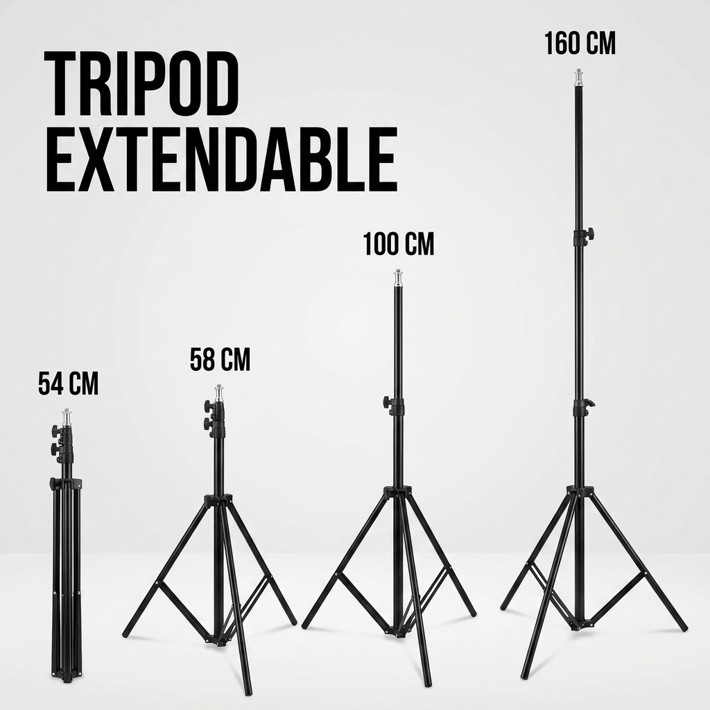 iPhone Tripod 15 16 Pro Max 160 CM Black | Adjustable & Anti-Vibration
