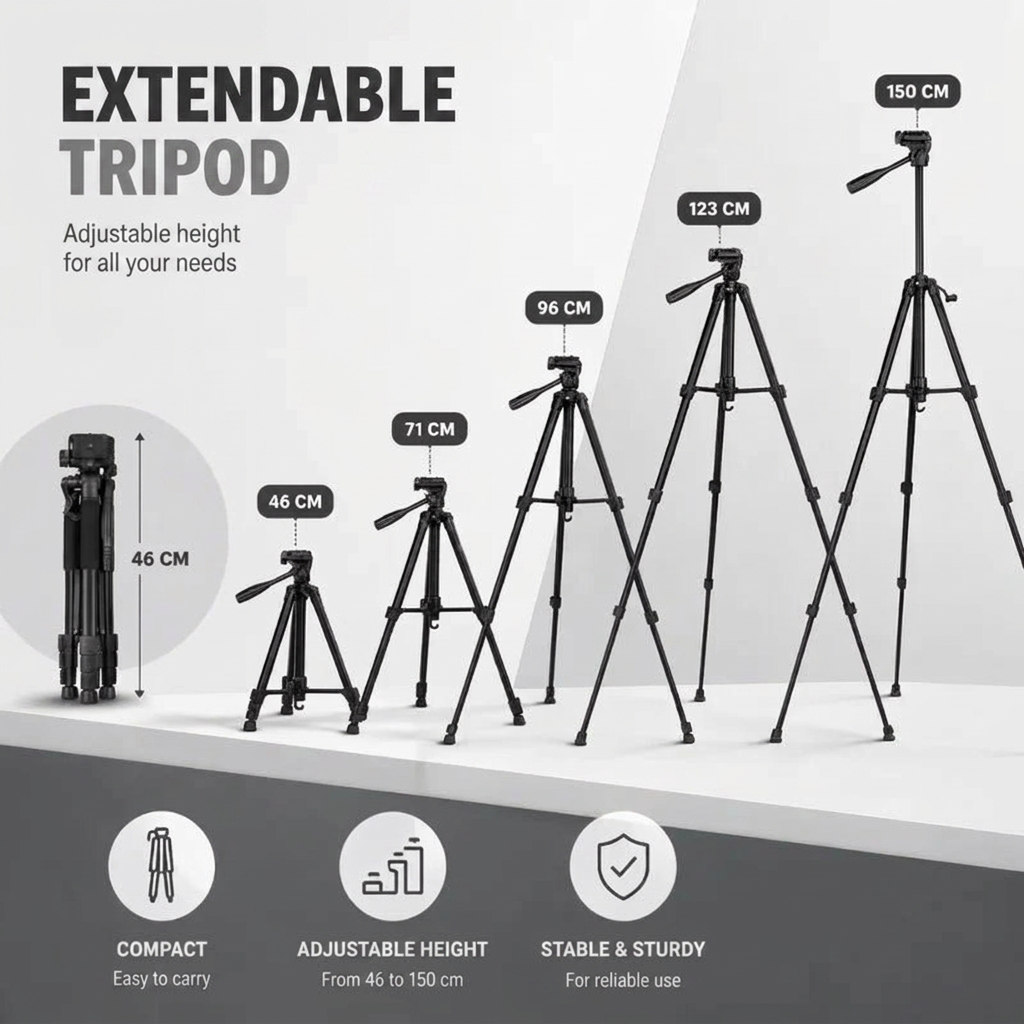 Binocular Tripod 150 CM Aluminum | Binoculars & Spotting Scopes | Foam Grips & Storage Bag Included