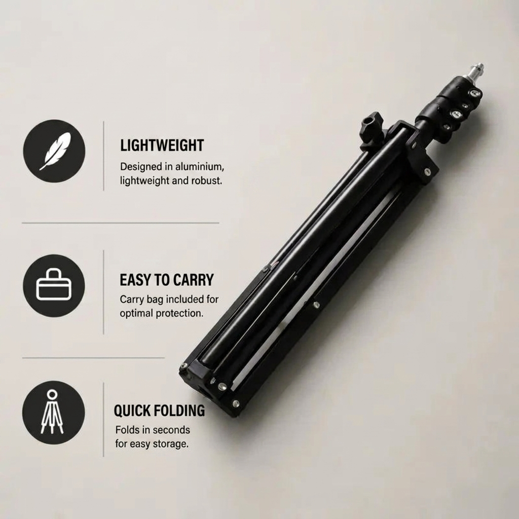 Projector Tripod 160 CM Black | Universal Projector Compatibility | Tall & Stable