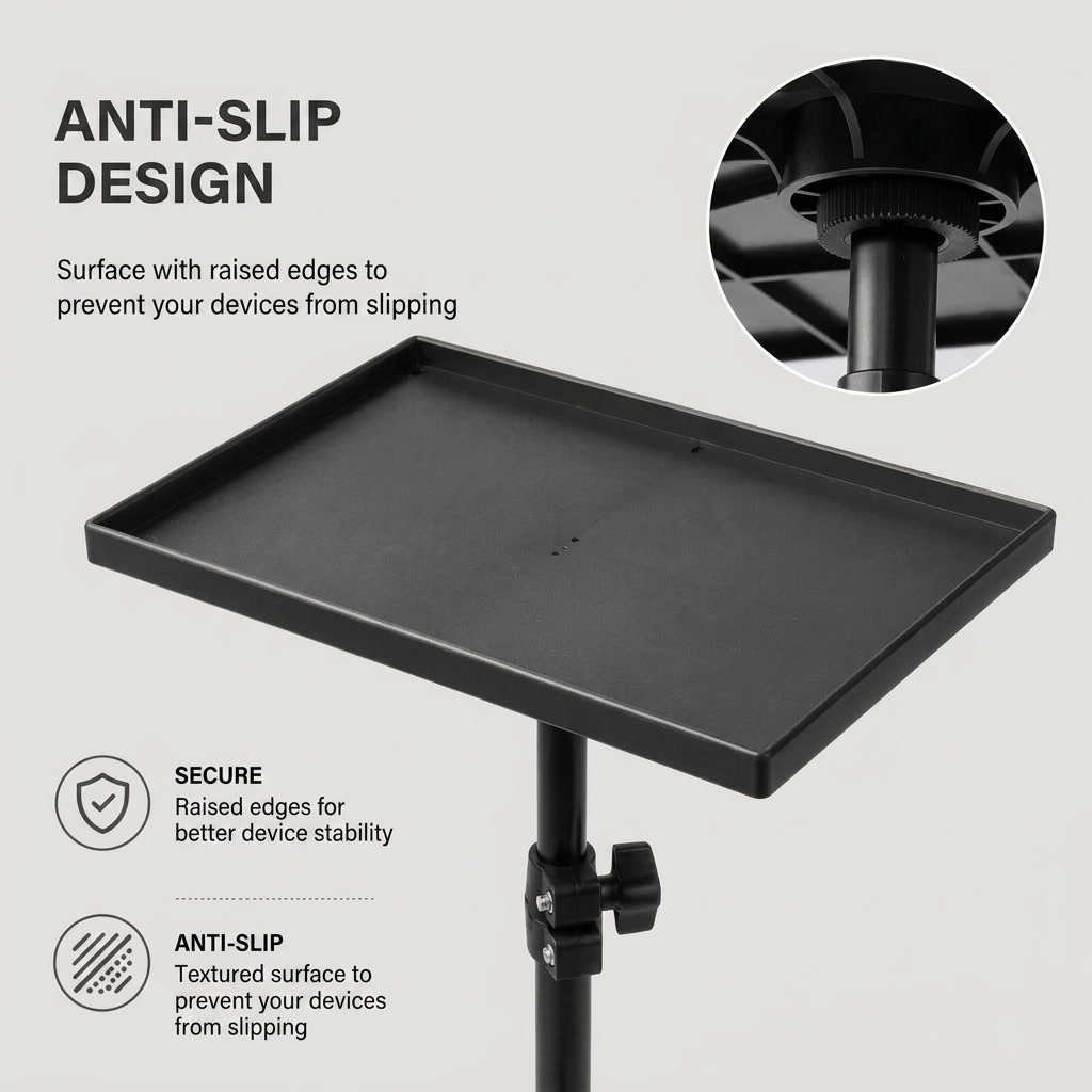 Projector Tripod 55 CM | Universal Projector Compatibility | Tray Included & Compact Design
