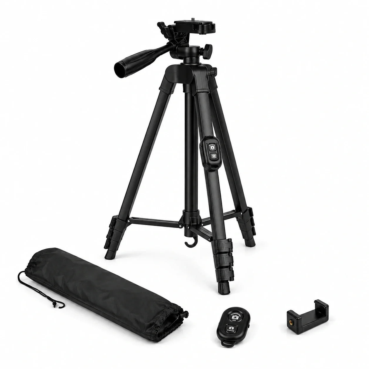 Phone Tripod 152 CM Black Aluminum product image 1