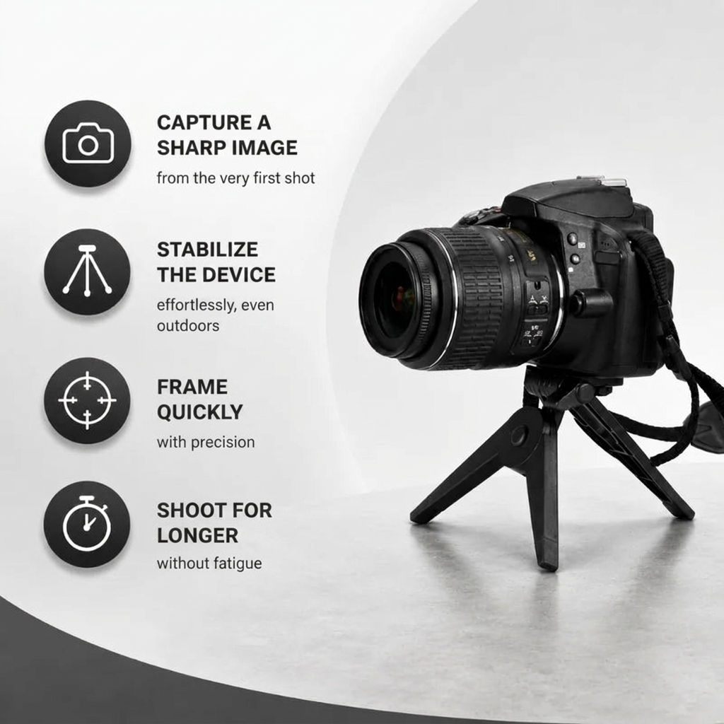 Mini Camera Tripod 16 CM Black | Cameras & Camcorders | Compact & Foldable