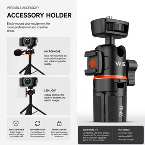Mini Camera Tripod 55 CM Black | Cameras & Camcorders | Extendable & Built-in Grip