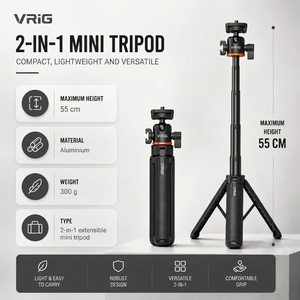 Mini Camera Tripod 55 CM Black | Cameras & Camcorders | Extendable & Built-in Grip