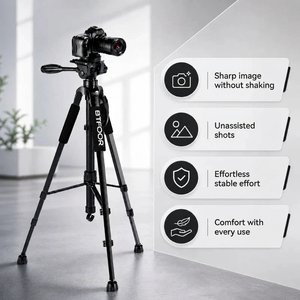 Camera Tripod 140 CM Aluminum | DSLR, Mirrorless & Smartphone | 1/4-inch Screw, Foam Grips & Carry Bag Included