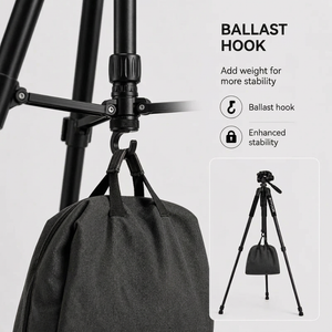 Camera Tripod 140 CM Aluminum | DSLR, Mirrorless & Smartphone | 1/4-inch Screw, Foam Grips & Carry Bag Included