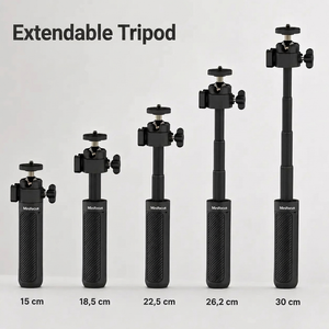 Desktop Tripod 30 CM Black | Video Calls & Streaming | 360° Ball Head & Phone Holder Included