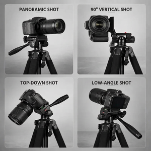 Camera Tripod 150 CM Aluminum | DSLR, Mirrorless & Smartphone | 1/4-inch Screw, Foam Grips & Carry Bag Included