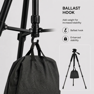 Camera Tripod 150 CM Aluminum | DSLR, Mirrorless & Smartphone | 1/4-inch Screw, Foam Grips & Carry Bag Included