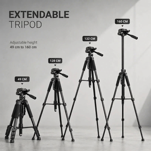 Camera Tripod 160 CM Aluminum | DSLR, Mirrorless & Smartphone | 1/4-inch Screw & Converts to Monopod