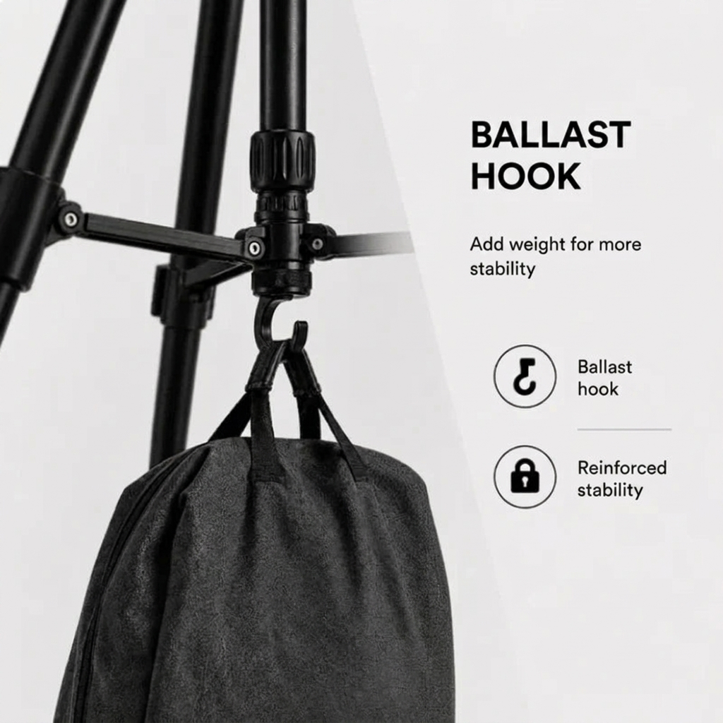Camera Tripod 185 CM Black Aluminum | DSLR, Mirrorless & Smartphone | 1/4-inch Screw & Storage Bag Included