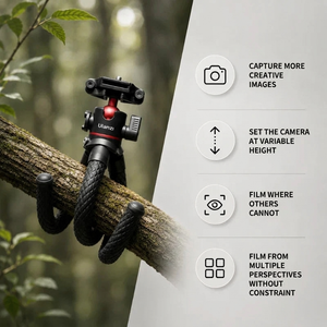 Flexible Tripod 32 CM Black | DSLR & Smartphone | Cold Shoe & 1/4-inch Screw Included