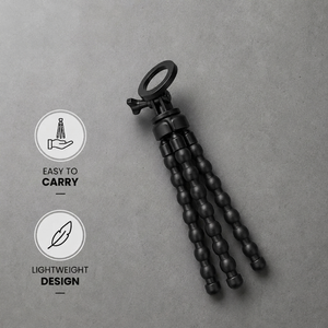 Magnetic Flexible Tripod Black | MagSafe & iPhone | Flexible Legs & Magnetic Mount