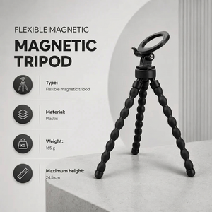 Magnetic Flexible Tripod Black | MagSafe & iPhone | Flexible Legs & Magnetic Mount