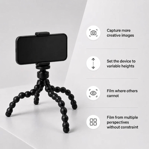 Magnetic Flexible Tripod Black | MagSafe & iPhone | Flexible Legs & Magnetic Mount