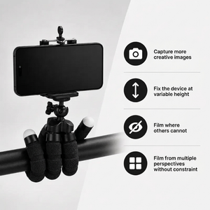 Flexible Tripod Black | iPhone & Android | Flexible Legs & Bluetooth Remote