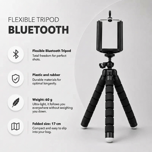 Flexible Tripod Black | iPhone & Android | Flexible Legs & Bluetooth Remote