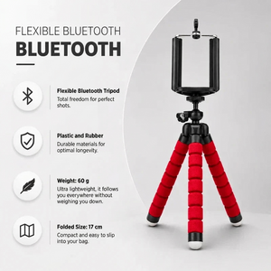 Flexible Tripod Red | iPhone & Android | Flexible Legs & Bluetooth Remote