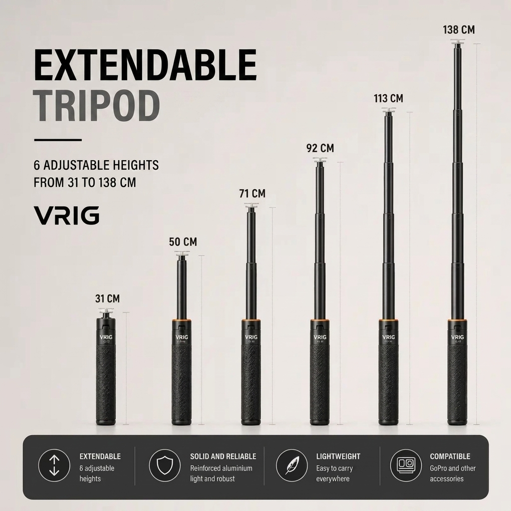 GoPro Tripod 138 CM Black | GoPro & Action Cameras | Tall & Stable
