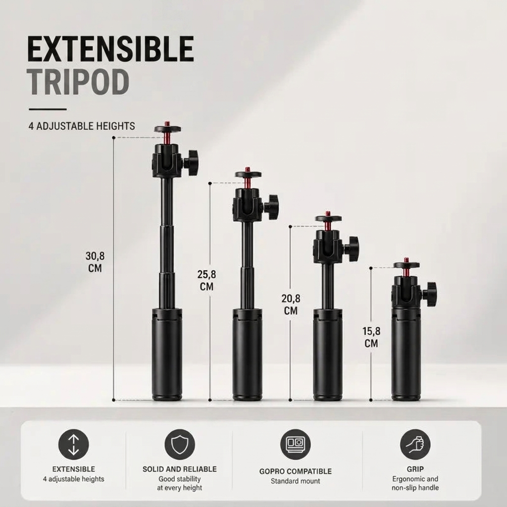 GoPro Tripod 31 CM Black | GoPro & Action Cameras | Compact & Stable