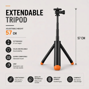 GoPro Tripod 57 CM Black | GoPro & Action Cameras | Non-slip Grip & Extendable