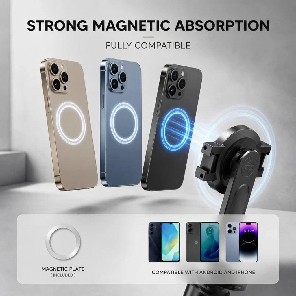 iPhone Tripod 12 13 14 15 Pro Max 130 CM MagSafe | Bluetooth Remote