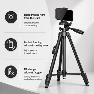iPhone Tripod 12 13 14 15 Pro Max 152 CM Black | Bluetooth Included