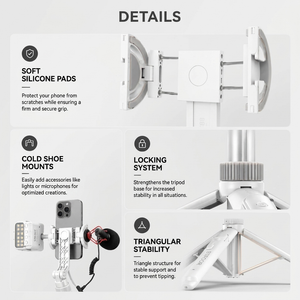 iPhone Tripod 12 13 14 Pro Max 144 CM White MagSafe | Lightweight