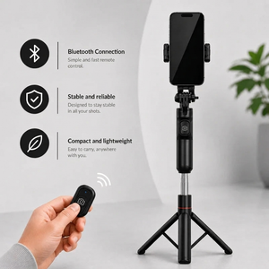 iPhone Tripod 13 14 15 Pro Max 170 CM Red | Built-in Remote