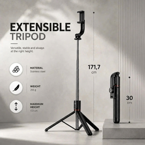 iPhone Tripod 15 16 Pro Max 172 CM Black | 360° Rotation