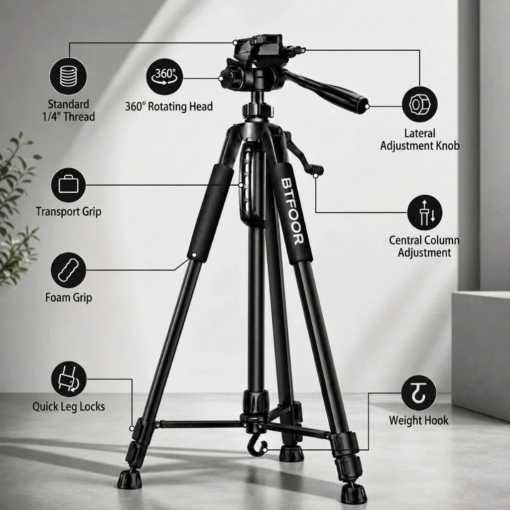 Binocular Tripod 140 CM Aluminum | Binoculars & Spotting Scopes | Foam Grips & Storage Bag Included