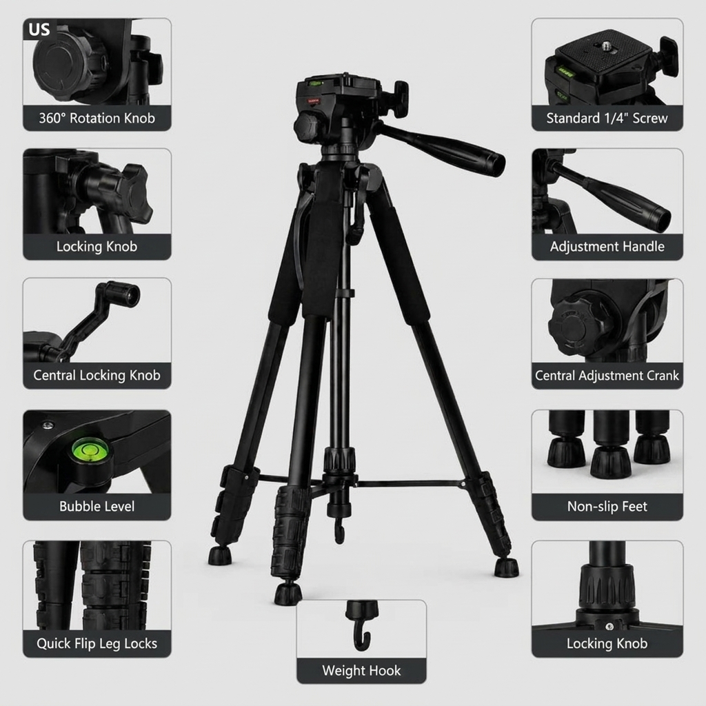 Binocular Tripod 178 CM Aluminum | Binoculars & Spotting Scopes | Foam Grips & Storage Bag Included