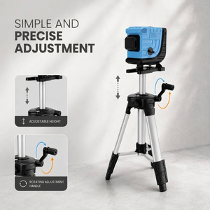 Laser Level Tripod 120 CM Grey Aluminum | Laser Levels & Cross-Line Lasers | Storage Bag Included
