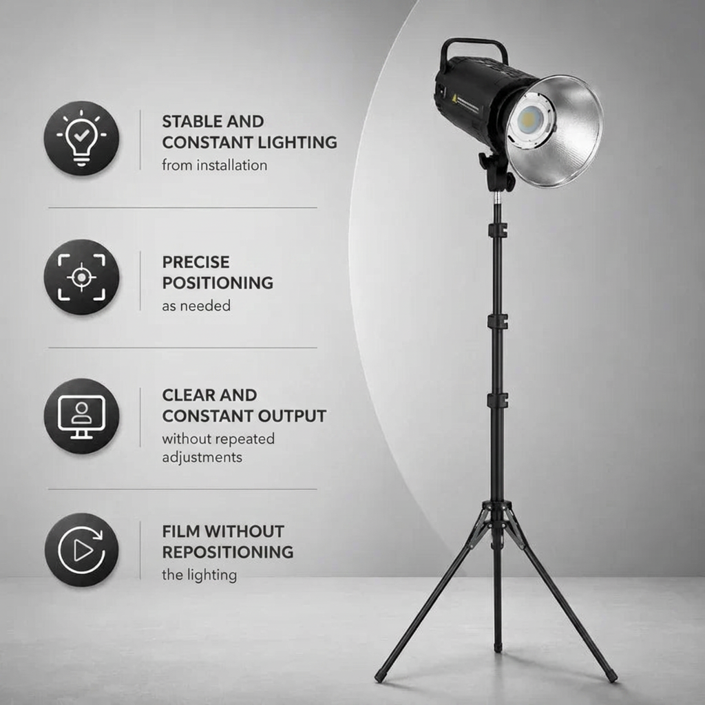 Light Stand Tripod 190 CM Grey Pattern | Ring Light & Softbox | Carry Bag Included