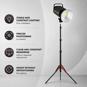 Light Stand Tripod 190 CM Red Pattern | Ring Light & Softbox | Carry Bag Included
