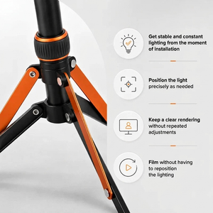 Light Stand Tripod 216 CM Orange Pattern | Ring Light & Softbox | Carry Bag Included