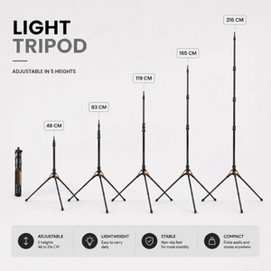 Light Stand Tripod 216 CM Orange Pattern | Ring Light & Softbox | Carry Bag Included