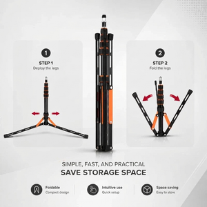 Light Stand Tripod 216 CM Orange Pattern | Ring Light & Softbox | Carry Bag Included