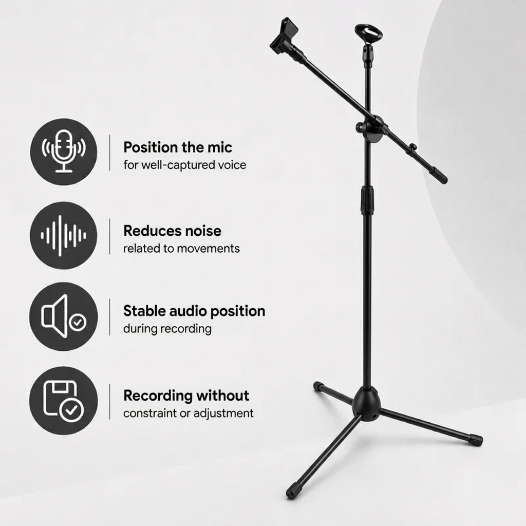 Microphone Stand 180 CM Foldable | Podcast & Stage | Tall Design