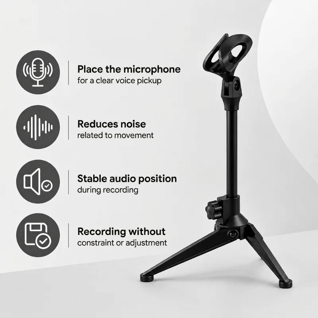Microphone Stand 29 CM Portable | Podcast & Streaming | Ultra Compact & Foldable