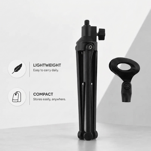 Microphone Stand 29 CM Portable | Podcast & Streaming | Ultra Compact & Foldable