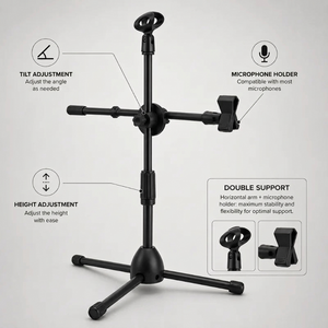 Microphone Stand 80 CM | Podcast & Streaming | Dual Mount