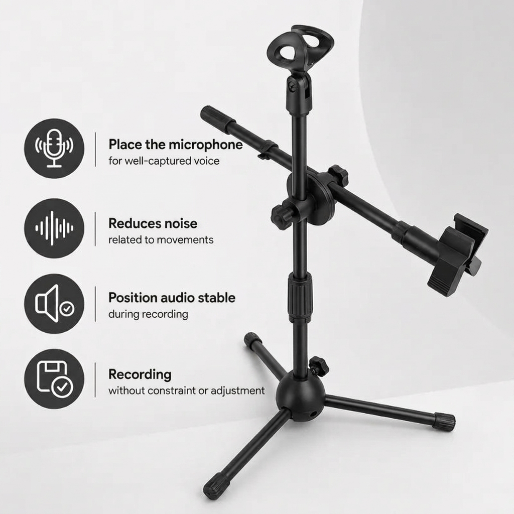 Microphone Stand 80 CM | Podcast & Streaming | Dual Mount