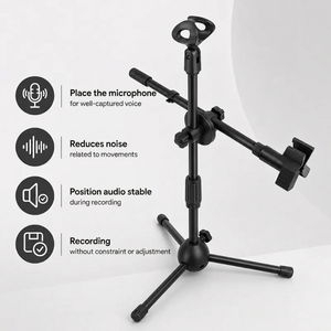 Microphone Stand 80 CM | Podcast & Streaming | Dual Mount