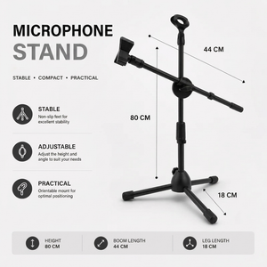 Microphone Stand 80 CM | Podcast & Streaming | Dual Mount