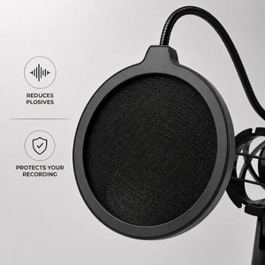Desktop Microphone Stand | Podcast & Streaming | Spider Mount & Pop Filter Included