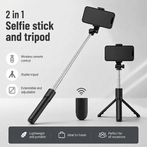 Phone Tripod 70 CM Black | iPhone & Android | Selfie & Bluetooth Remote