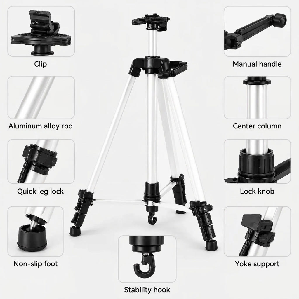 Easel Tripod 155 CM Silver Aluminum | Adjustable & Stable | Carry Bag Included